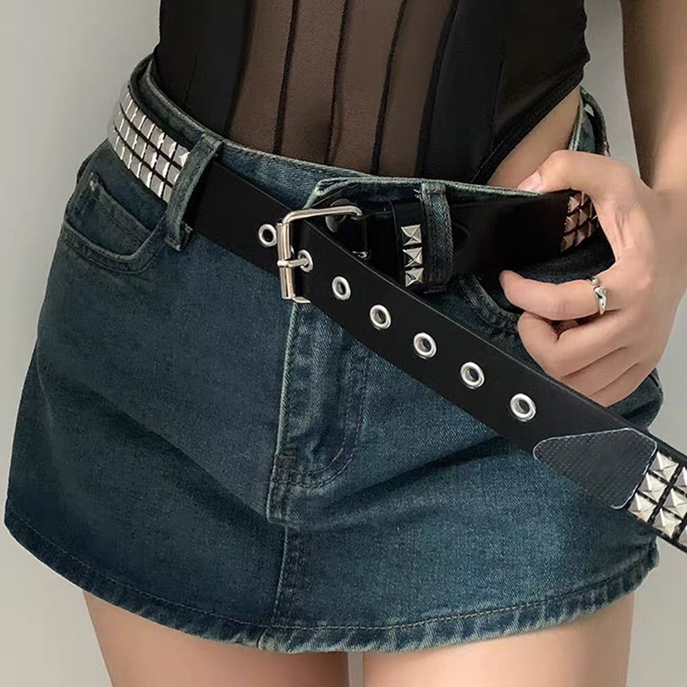 Rivet Belt Rock Trend Punk Bullet Black Belt Men And Women Personality Fashion Hip-hop Accessories Rivet Belt Rock Trend Punk Bullet Black Belt Men And Women Personality Fashion Hip-hop Accessories
