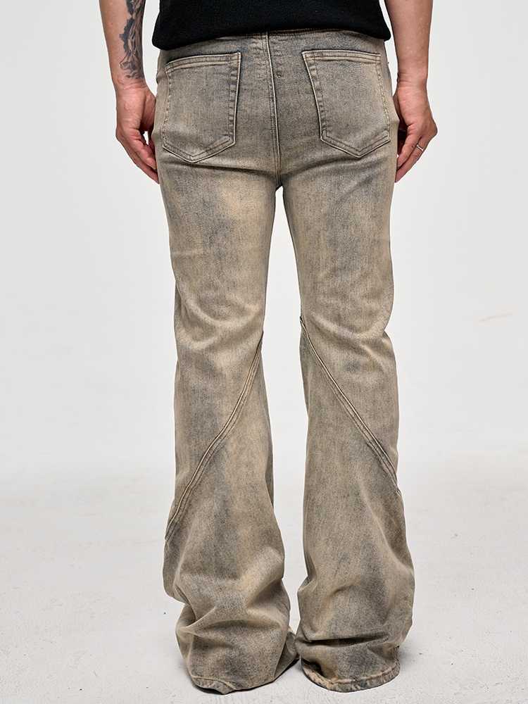 Splicing Washing Mud Dyeing Worn Jeans Splicing Washing Mud Dyeing Worn Jeans