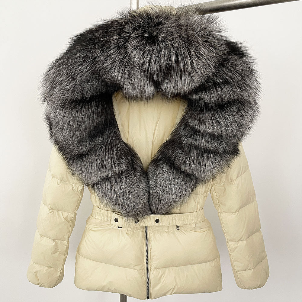 Short Women's Thickened Slim Fit Waist-tight Fur Down Jacket Short Women's Thickened Slim Fit Waist-tight Fur Down Jacket