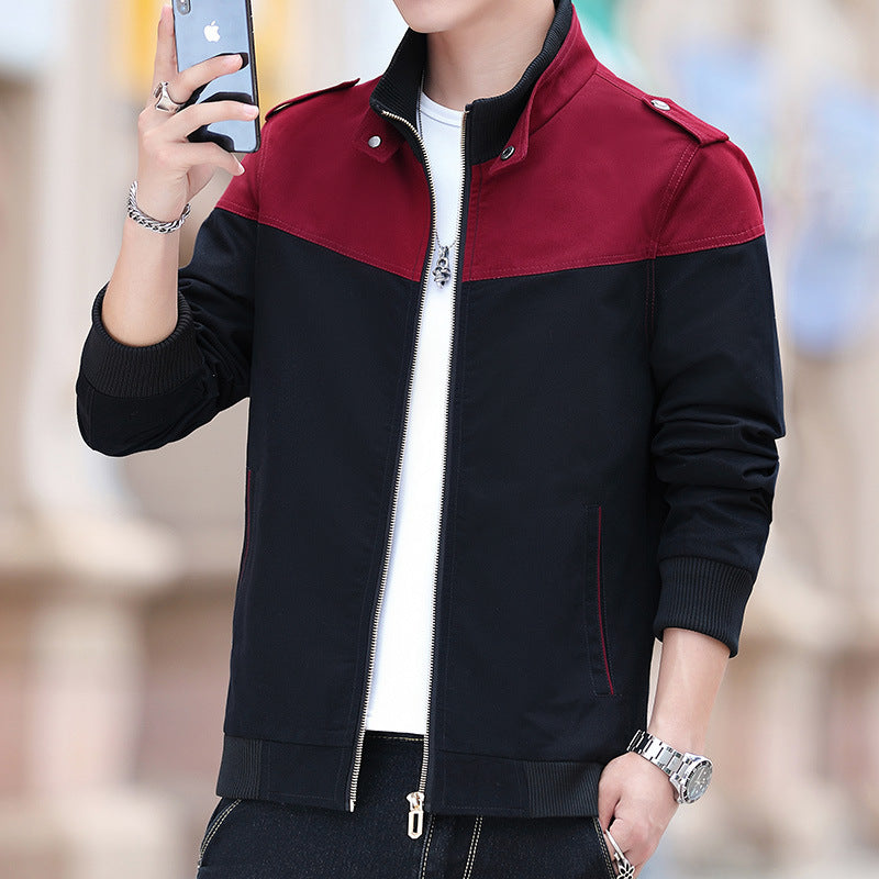 Men's Color Stitching Stand-collar Jacket Men's Color Stitching Stand-collar Jacket