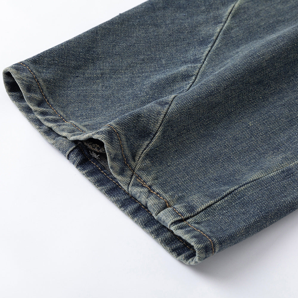 Washing Water Bright White Worn Jeans Men Washing Water Bright White Worn Jeans Men