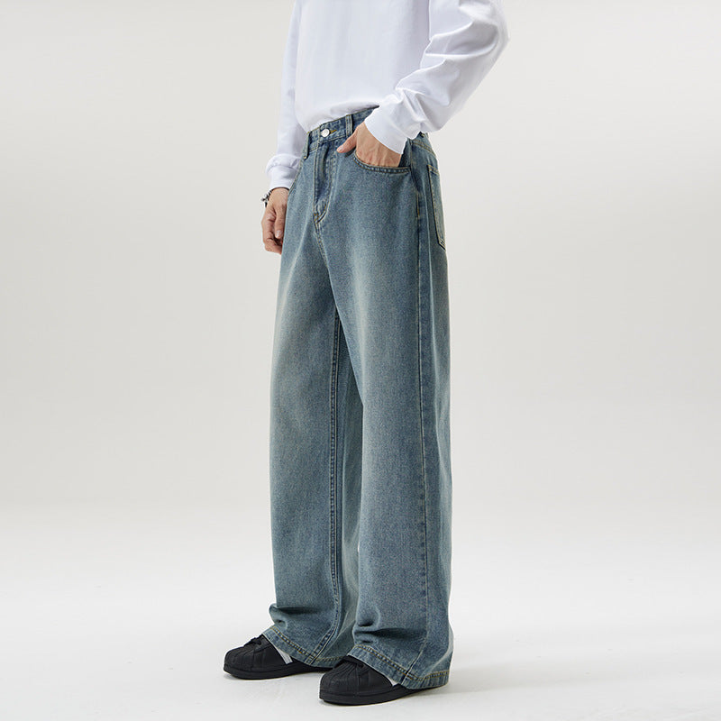 Men's American-style Washed Loose Jeans Men's American-style Washed Loose Jeans