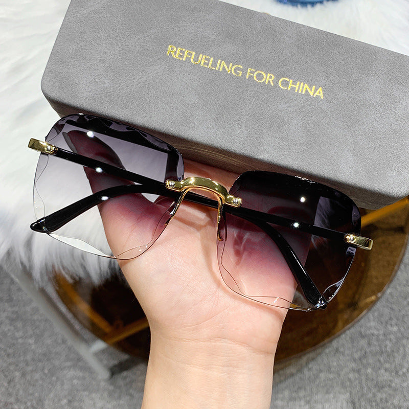 Frameless Trimming Internet-famous Sunglasses Women Frameless Trimming Internet-famous Sunglasses Women
