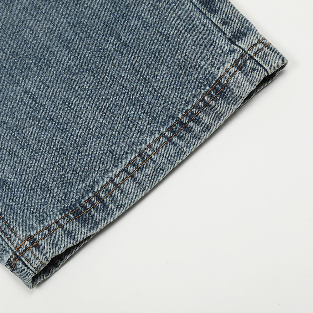 Contrast Color Washed White Jeans For Men Contrast Color Washed White Jeans For Men