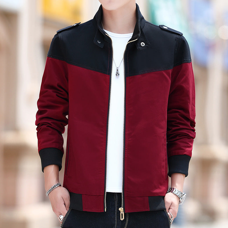 Men's Color Stitching Stand-collar Jacket Men's Color Stitching Stand-collar Jacket