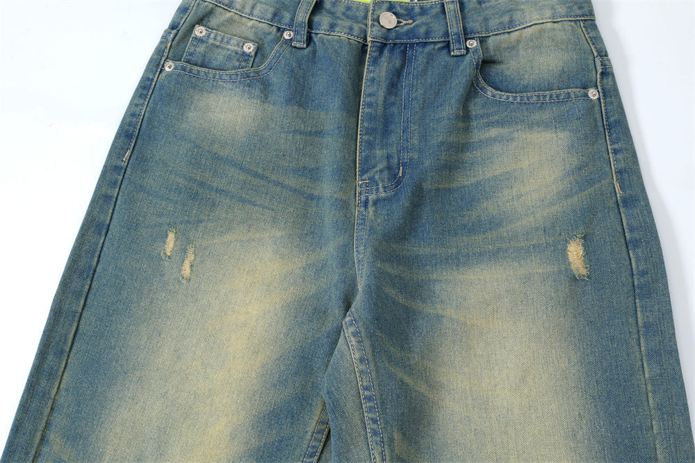 Washed And Worn Ripped Jeans For Men And Women Washed And Worn Ripped Jeans For Men And Women