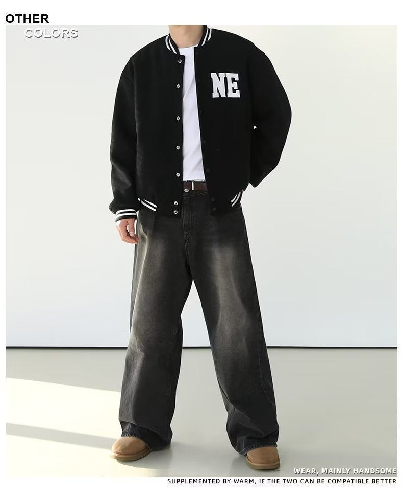 Men's American-style Retro Washed Straight Jeans Men's American-style Retro Washed Straight Jeans