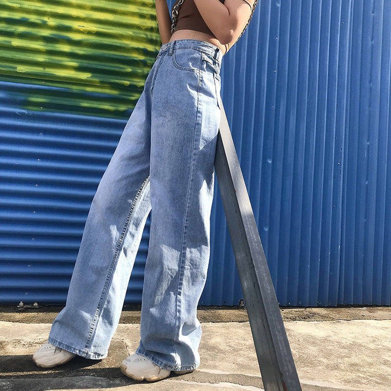 Foreign Trade Amazon New European And Beautiful Women Style High Waist Loose Wide Leg Jeans Women Foreign Trade Amazon New European And Beautiful Women Style High Waist Loose Wide Leg Jeans Women