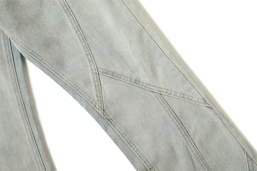Washed Bright White Straight Jeans For Men Washed Bright White Straight Jeans For Men