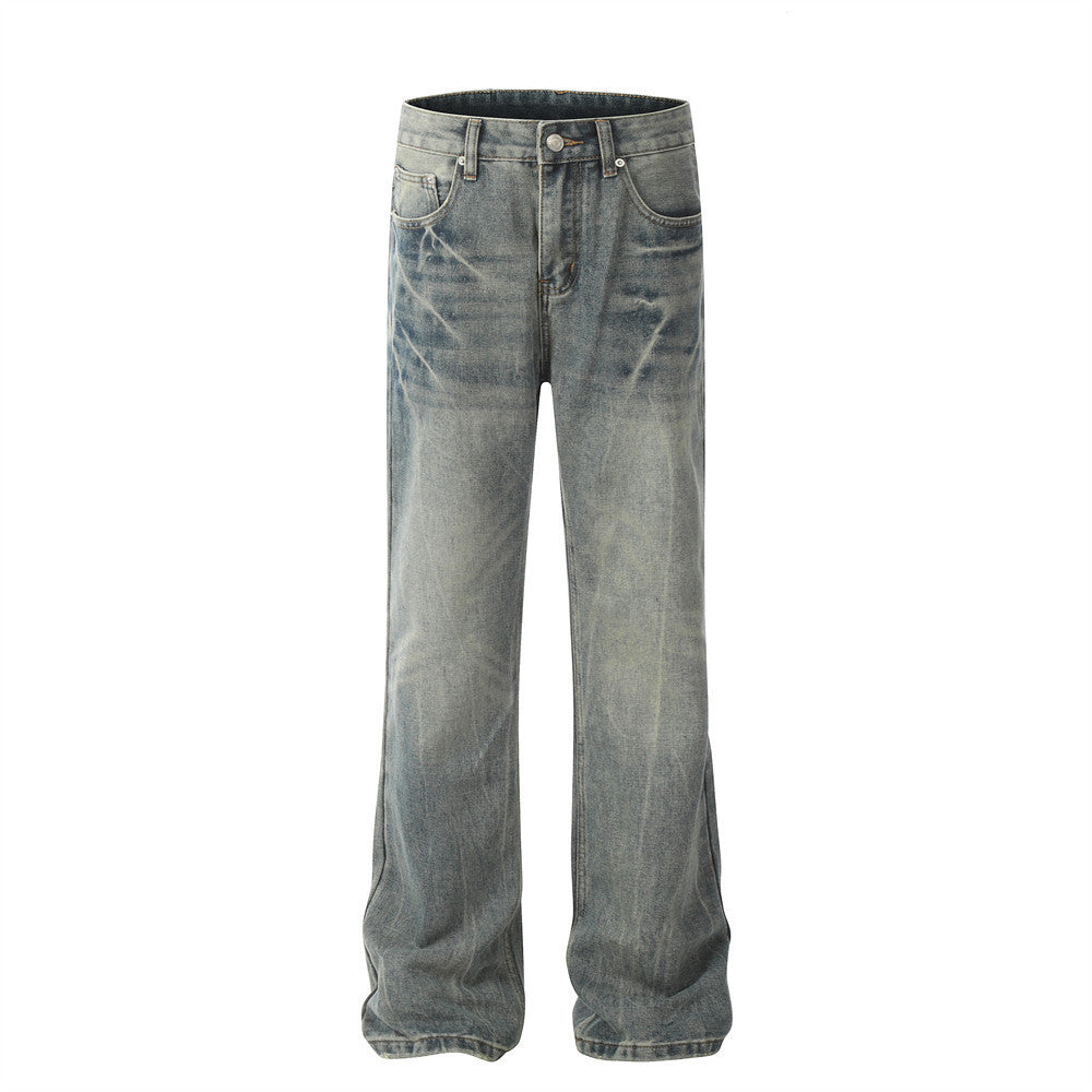 Fashion American Retro Washed Worn Jeans Men Fashion American Retro Washed Worn Jeans Men