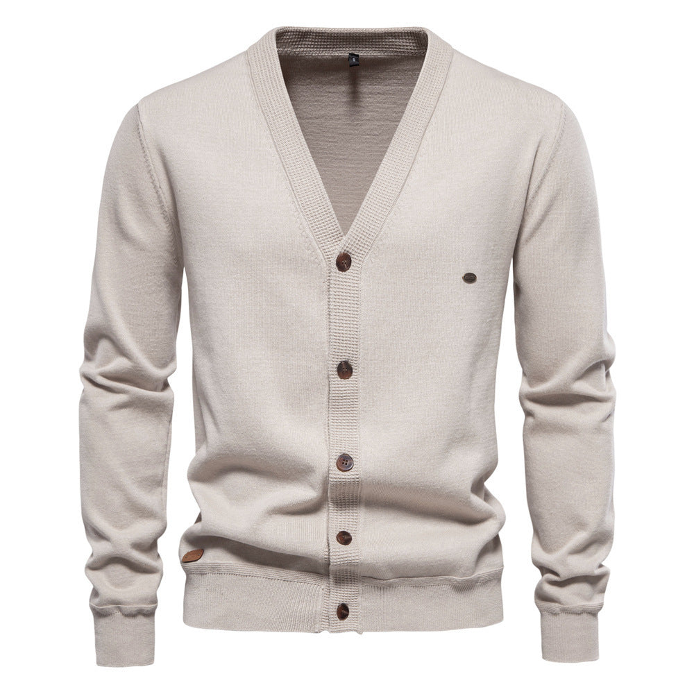 Men's Cardigan Sweater High Quality Business Pure Color Knitwear Men's Cardigan Sweater High Quality Business Pure Color Knitwear