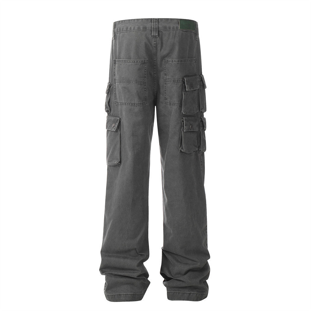 Mechanical Style Tactical Multi-pocket Jeans Men Mechanical Style Tactical Multi-pocket Jeans Men