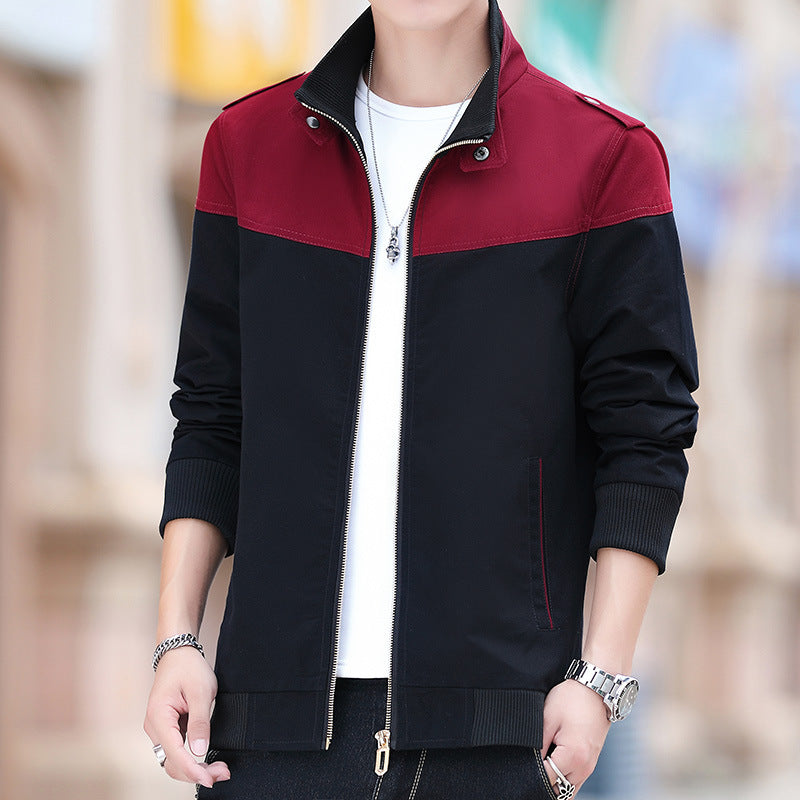 Men's Color Stitching Stand-collar Jacket Men's Color Stitching Stand-collar Jacket
