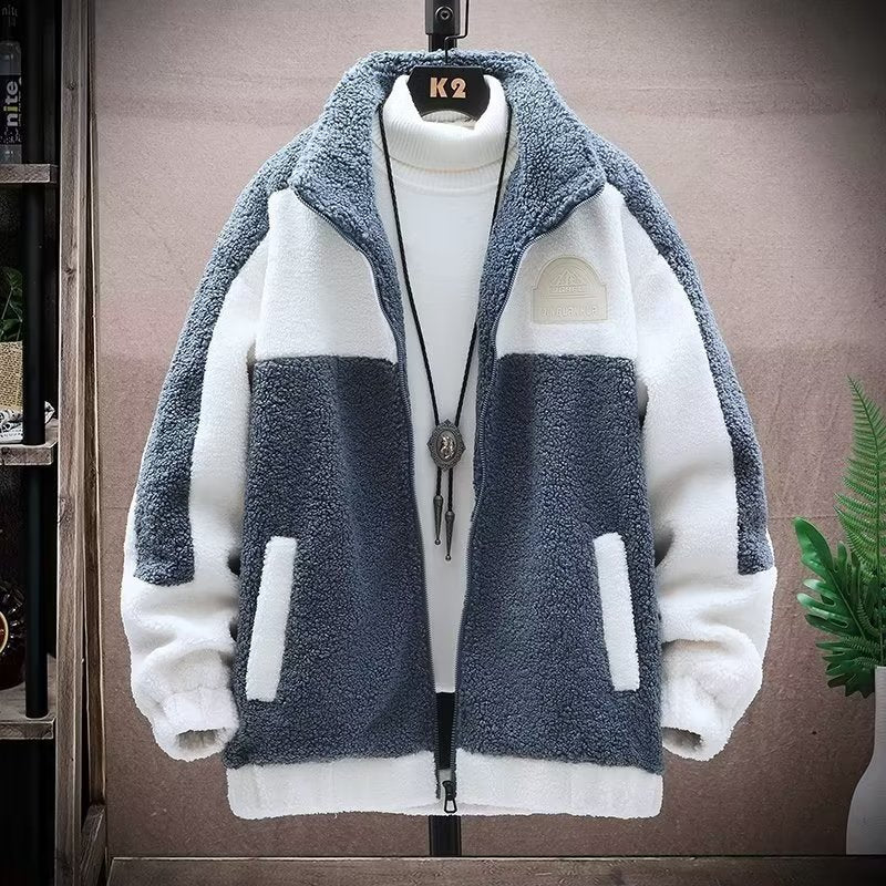 Winter Fleece Lined Padded Warm Keeping Cotton Coat Men's Cashmere Jacket Winter Fleece Lined Padded Warm Keeping Cotton Coat Men's Cashmere Jacket