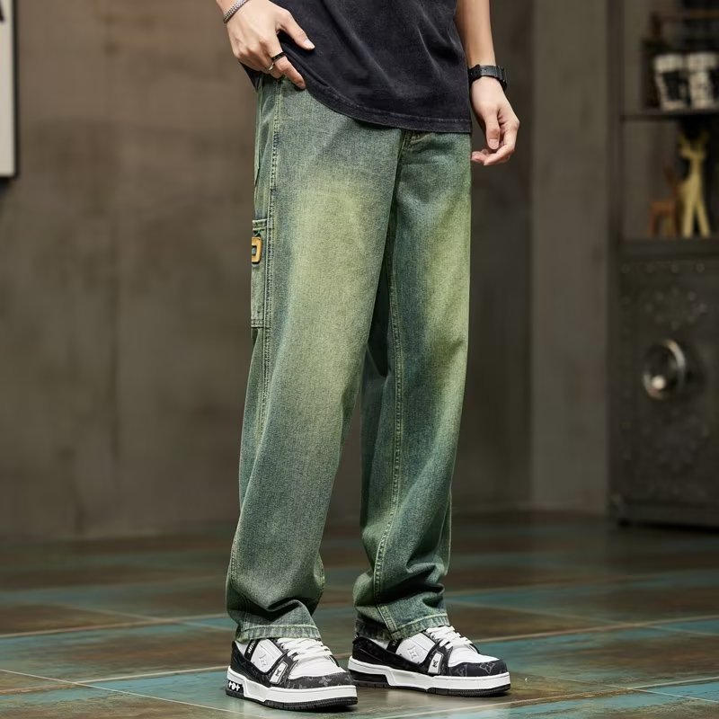 Vintage Jeans Men's High Street All-matching Straight Pants Vintage Jeans Men's High Street All-matching Straight Pants