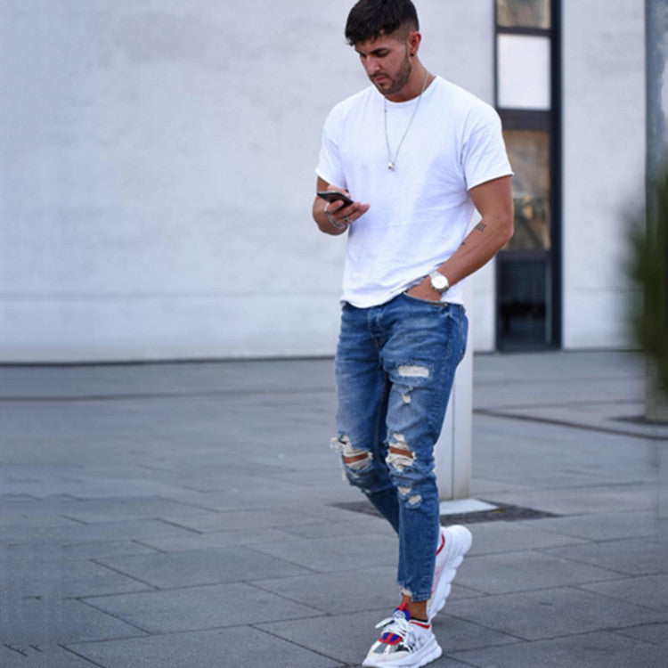 Hole men''s jeans Hole men''s jeans