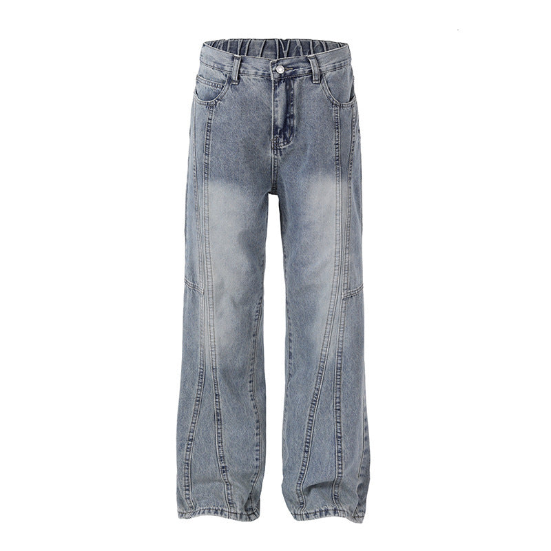 Washed Bright White Loose Jeans Men Washed Bright White Loose Jeans Men