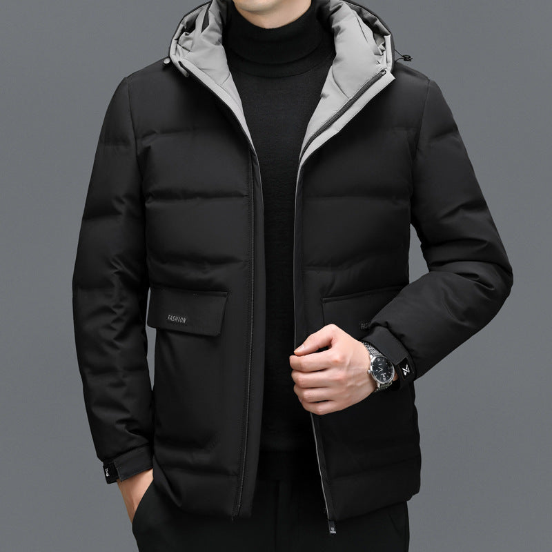 Thick Down Jacket Men's Short Detachable Hat Warm Thick Down Jacket Men's Short Detachable Hat Warm
