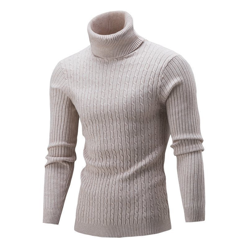 Men's Sweater Casual Retro Twisted Flower Turtleneck Knitting Men's Sweater Casual Retro Twisted Flower Turtleneck Knitting