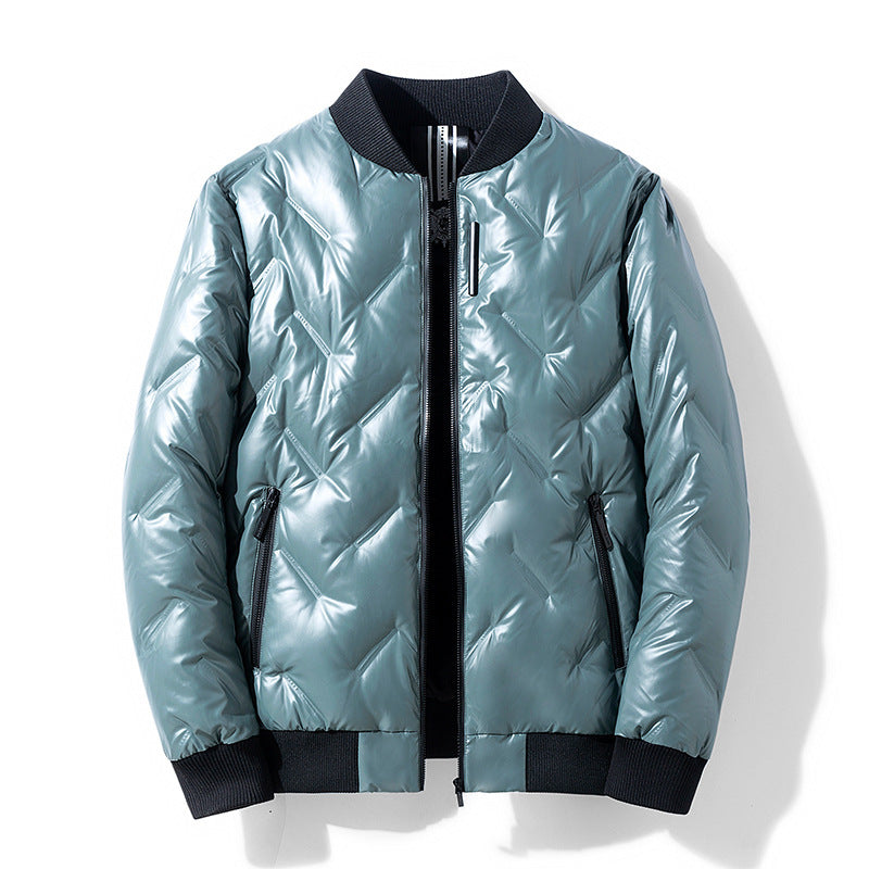 Bright face down jacket men's white duck down cotton padded jacket Bright face down jacket men's white duck down cotton padded jacket