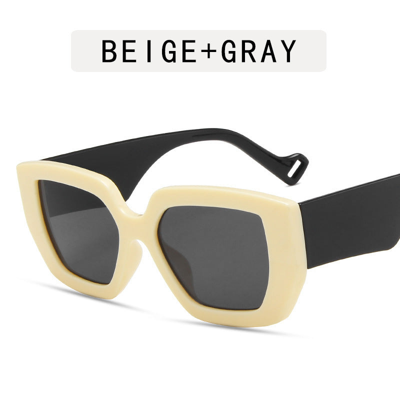 Modern Retro Ins Sunglasses Women's Polygonal Contrast Sunglasses Thick Edge Trendy Sunglasses Modern Retro Ins Sunglasses Women's Polygonal Contrast Sunglasses Thick Edge Trendy Sunglasses