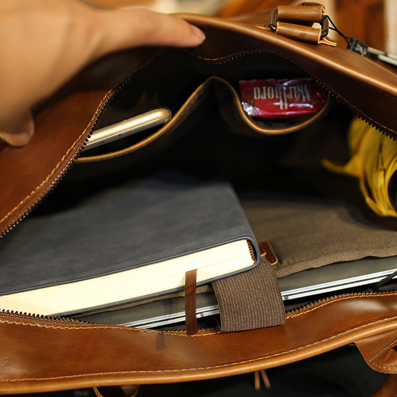 Crazy Horse Leather Men's Handbag Crazy Horse Leather Men's Handbag