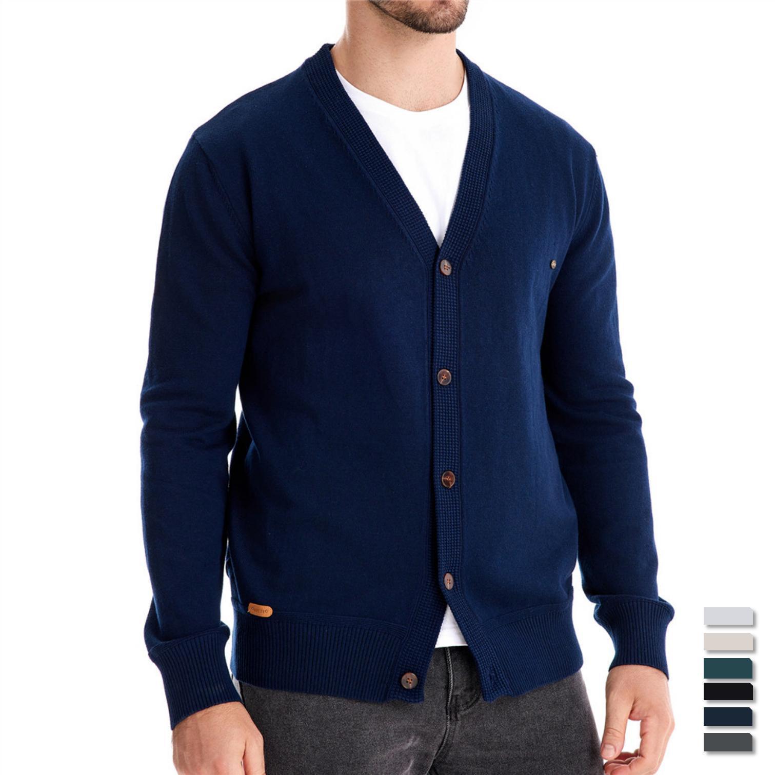 Men's Cardigan Sweater High Quality Business Pure Color Knitwear Men's Cardigan Sweater High Quality Business Pure Color Knitwear