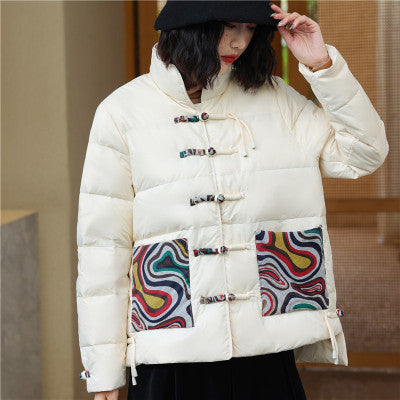 Chinese Retro Down Jacket Women's Stand Collar Chinese Retro Down Jacket Women's Stand Collar