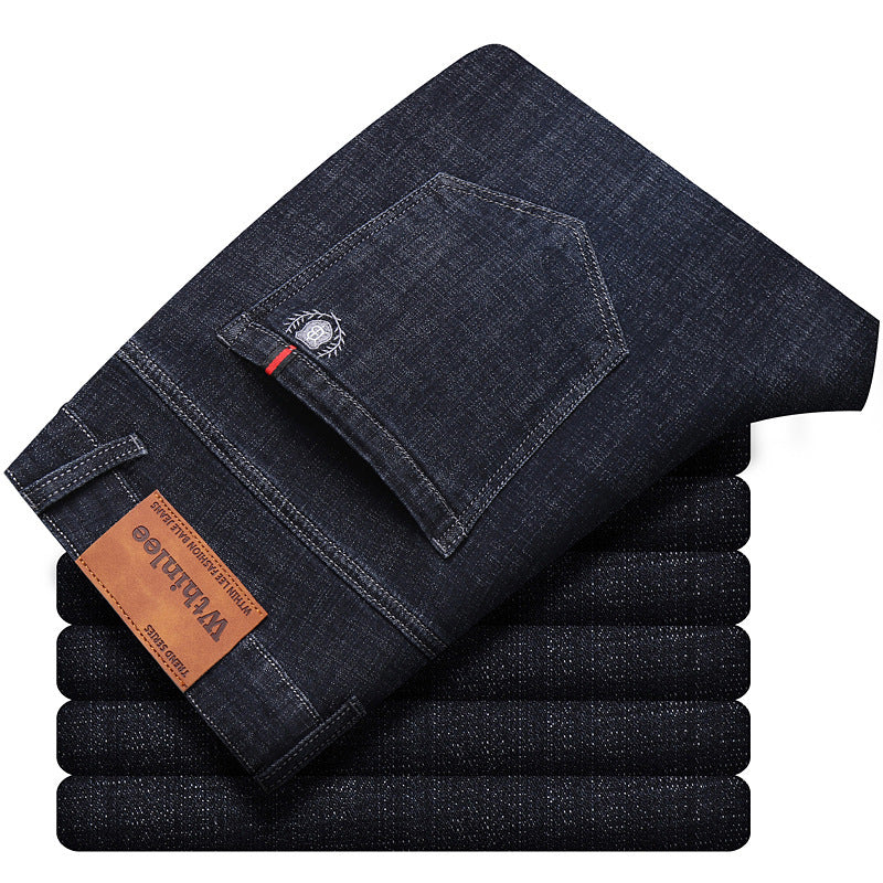 Jeans Men's Straight Loose Casual Pants Fleece-lined Thickened Men's Pants Jeans Men's Straight Loose Casual Pants Fleece-lined Thickened Men's Pants