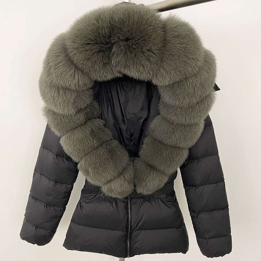Short Women's Thickened Slim Fit Waist-tight Fur Down Jacket Short Women's Thickened Slim Fit Waist-tight Fur Down Jacket