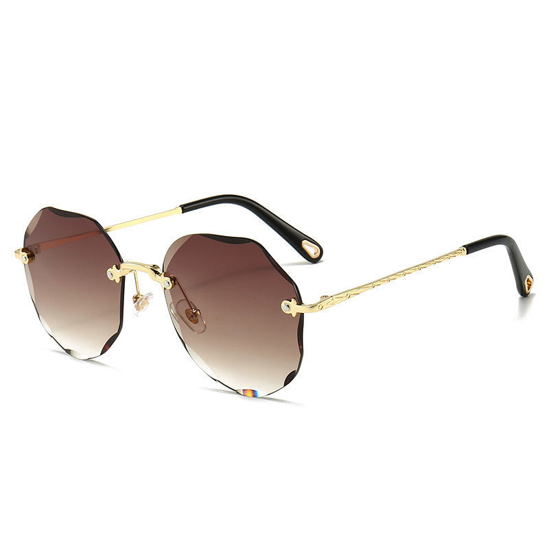 Polygonal Sunglasses Women Rimless Trimmed Sunglasses Polygonal Sunglasses Women Rimless Trimmed Sunglasses
