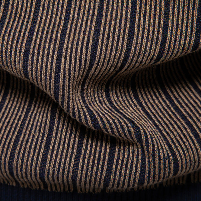 Half Turtleneck Slim Striped Top Fashion Men's Pullovers Half Turtleneck Slim Striped Top Fashion Men's Pullovers