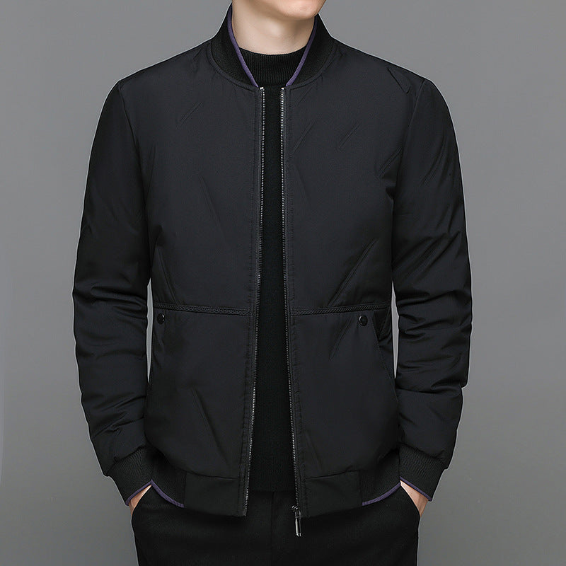 Fashion Down Jacket Winter Warm Baseball Jacket For Men Casual All-match Solid Color Coat Fashion Down Jacket Winter Warm Baseball Jacket For Men Casual All-match Solid Color Coat