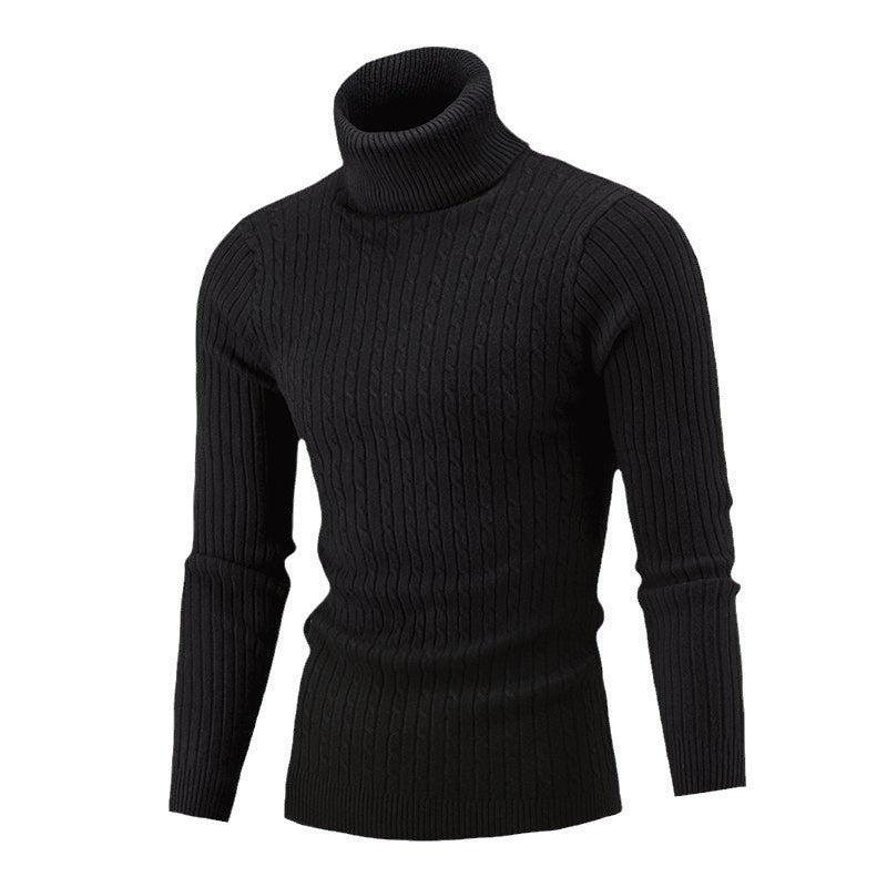 Men's Sweater Casual Retro Twisted Flower Turtleneck Knitting Men's Sweater Casual Retro Twisted Flower Turtleneck Knitting