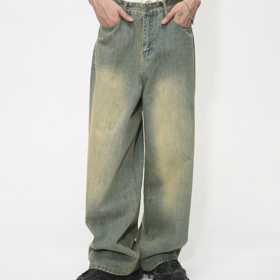 Men's Simplicity Basic Style Straight Loose Niche Purple Jeans Men's Simplicity Basic Style Straight Loose Niche Purple Jeans