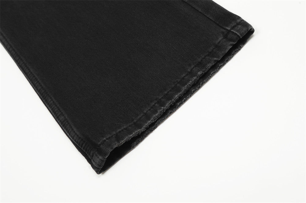 Washed Black Straight Jeans For Men Washed Black Straight Jeans For Men