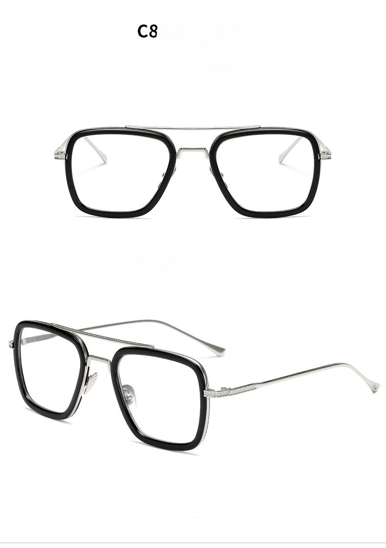 New Fashion Sunglasses Men Metal Square Iron Glasses New Fashion Sunglasses Men Metal Square Iron Glasses