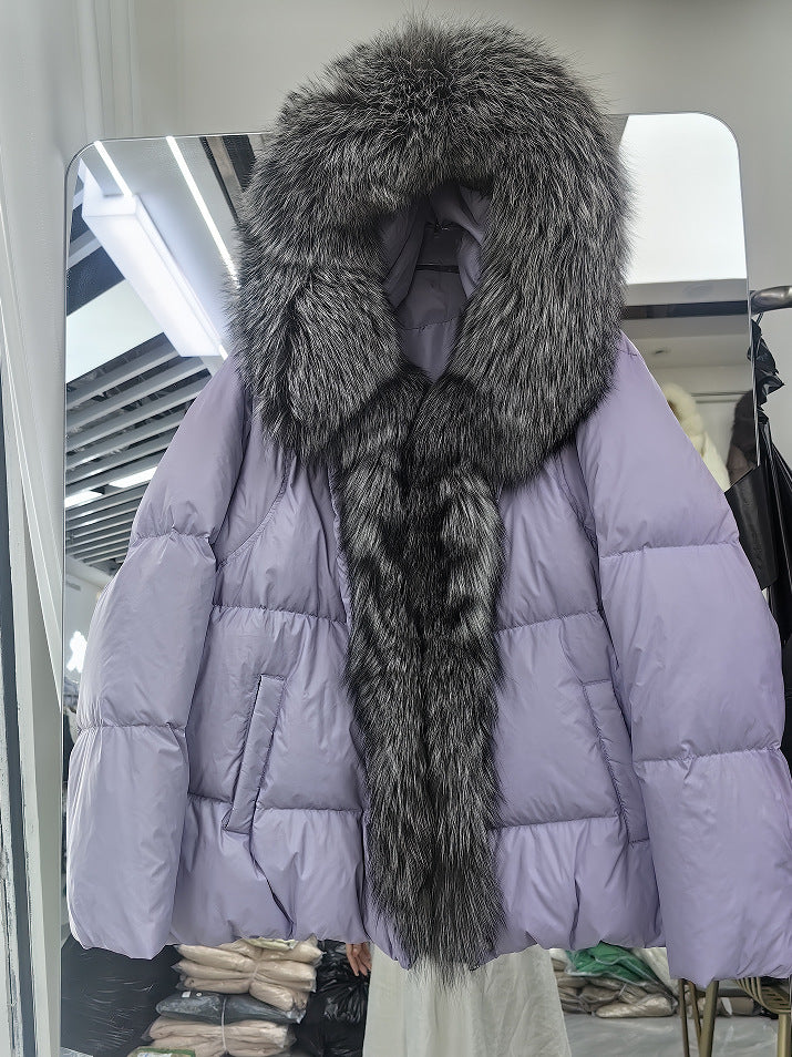 Fox Big Fur Collar Duck Down Down Jacket Female Fox Big Fur Collar Duck Down Down Jacket Female
