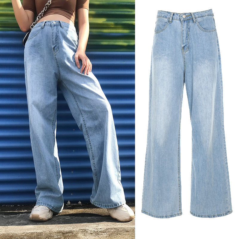 Foreign Trade Amazon New European And Beautiful Women Style High Waist Loose Wide Leg Jeans Women Foreign Trade Amazon New European And Beautiful Women Style High Waist Loose Wide Leg Jeans Women