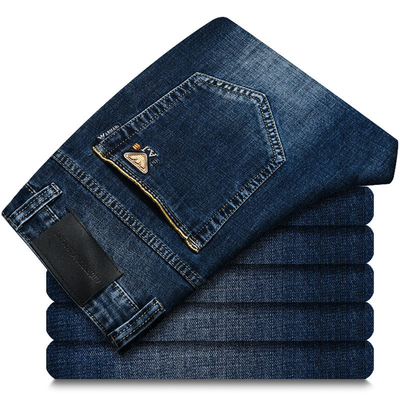 Elastic autumn and winter high grade male jeans business straight tube repair brand jeans men loose size men's wear Elastic autumn and winter high grade male jeans business straight tube repair brand jeans men loose size men's wear