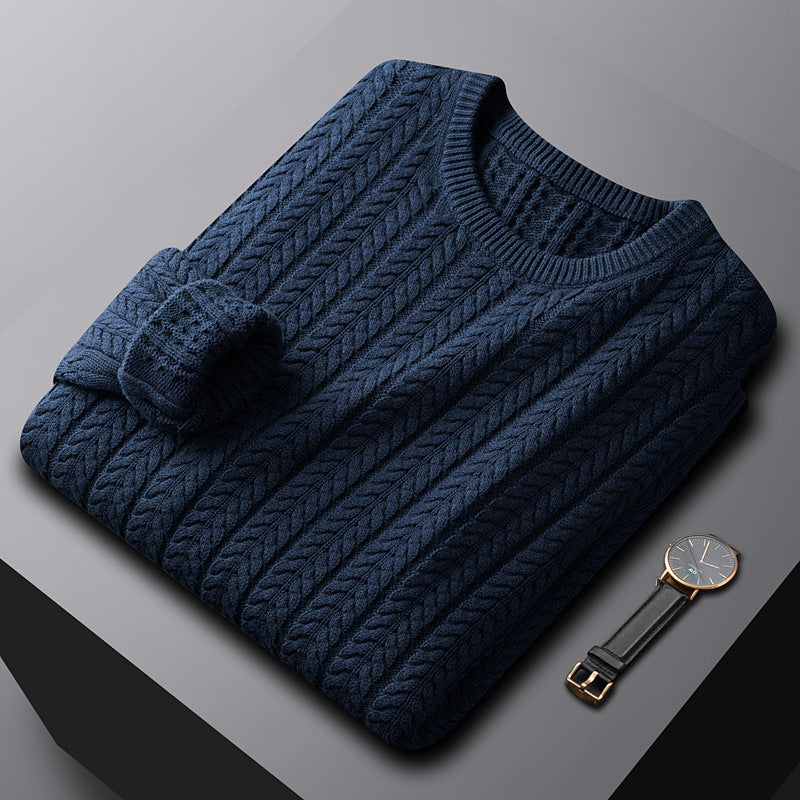 Sweater Men's Thick Cotton Solid Color With Fur Sweater Men's Thick Cotton Solid Color With Fur
