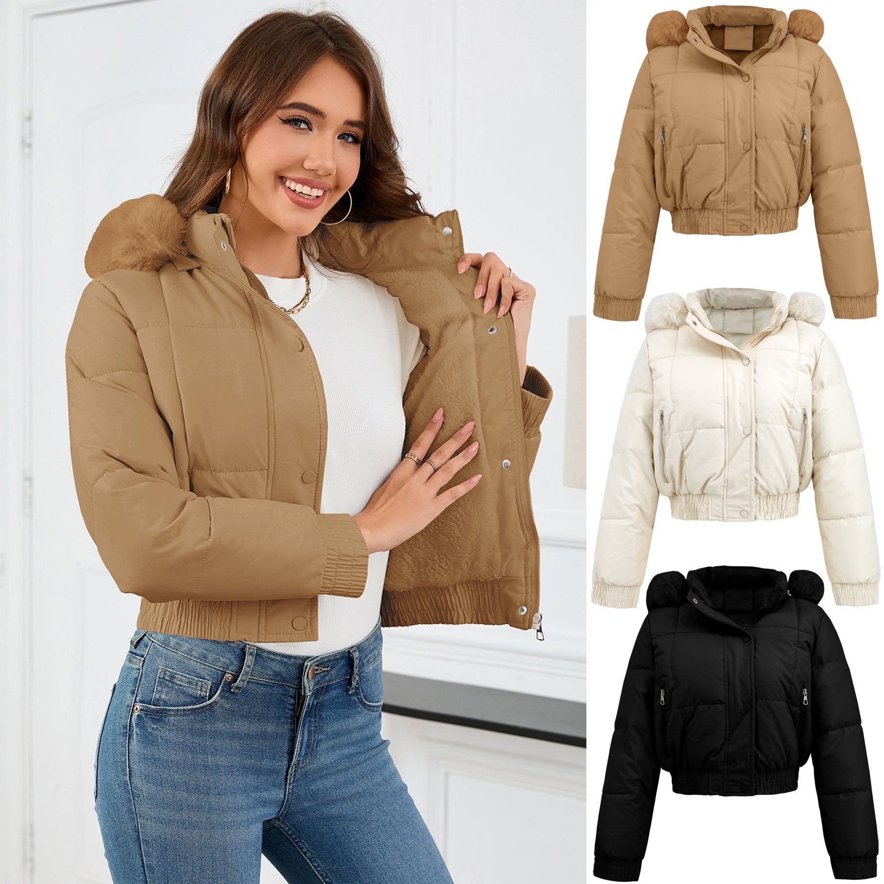 Women's Fashion Casual Thickening Cotton-padded Jacket Women's Fashion Casual Thickening Cotton-padded Jacket