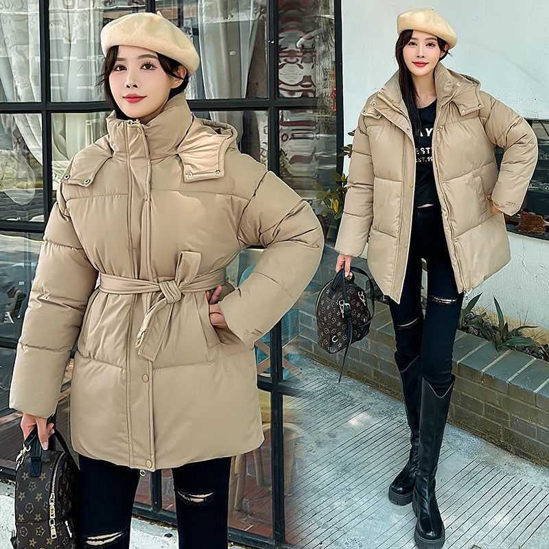 Korean Style Women's Thick Hooded British Style Cotton-padded Coat Korean Style Women's Thick Hooded British Style Cotton-padded Coat