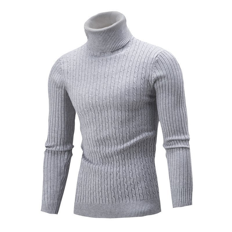 Men's Sweater Casual Retro Twisted Flower Turtleneck Knitting Men's Sweater Casual Retro Twisted Flower Turtleneck Knitting