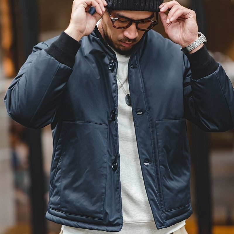 Workwear Japanese Single-breasted Coat For Men Winter Workwear Japanese Single-breasted Coat For Men Winter
