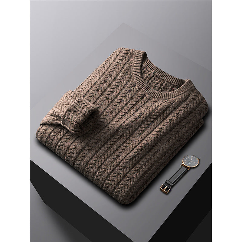 Sweater Men's Thick Cotton Solid Color With Fur Sweater Men's Thick Cotton Solid Color With Fur