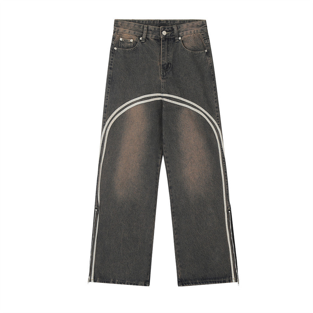 Fashion Side Zipper Slit Jeans For Men Fashion Side Zipper Slit Jeans For Men