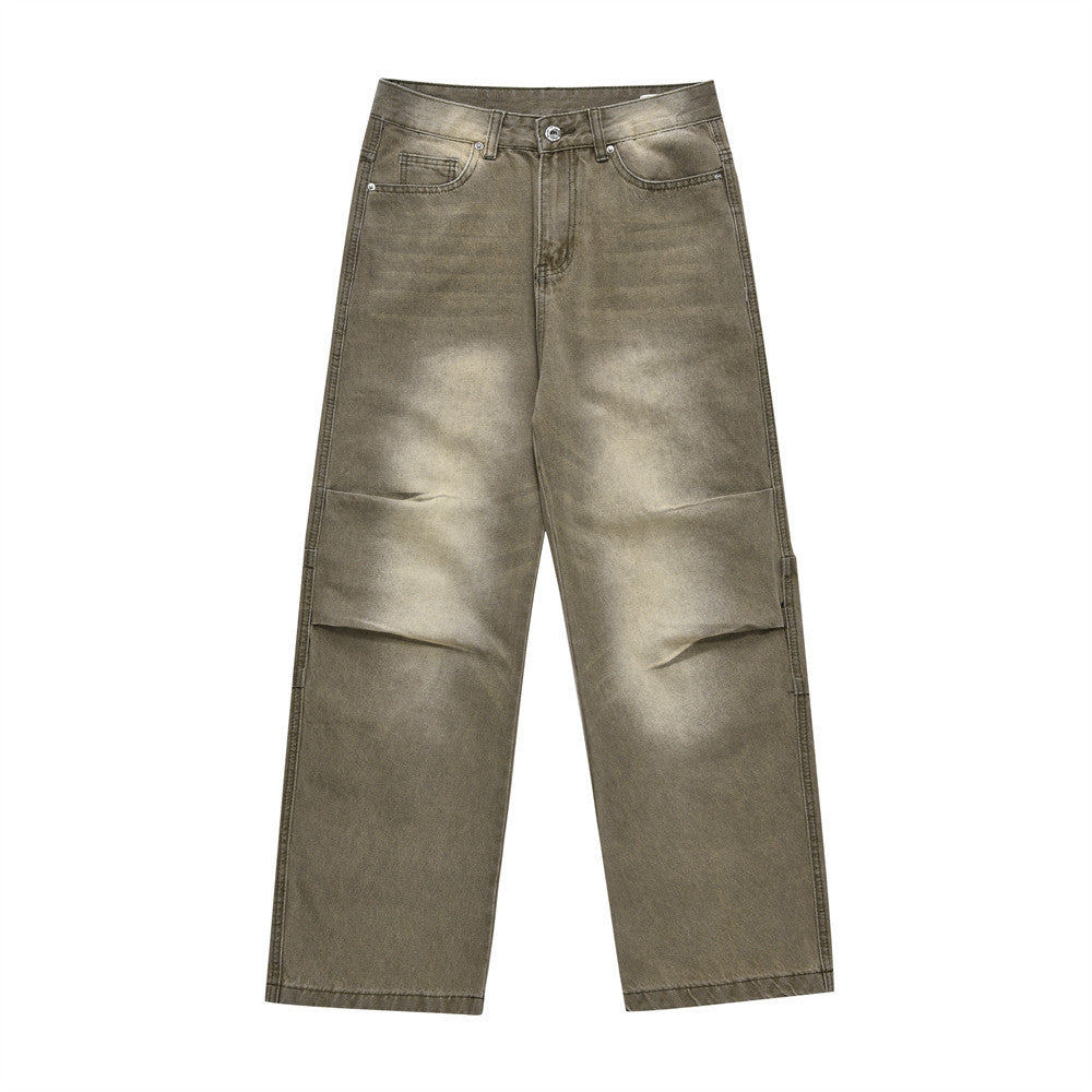 Waste Soil Washed And Worn Jeans For Men Waste Soil Washed And Worn Jeans For Men