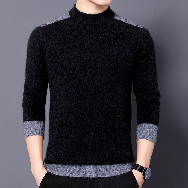 Men's Double-sided Velvet Long-sleeved Bottoming Shirt Mock Neck Sweater Men's Double-sided Velvet Long-sleeved Bottoming Shirt Mock Neck Sweater