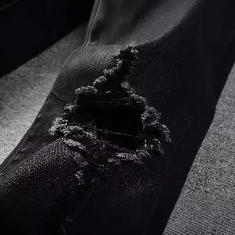 Dazzling Color Letters Black Men's Jeans Dazzling Color Letters Black Men's Jeans